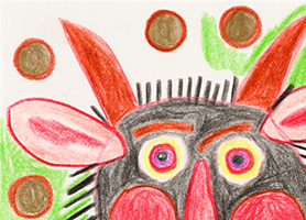 Teufelgott um 1971 August Walla (*1936 Klosterneuburg, Österreich, + 2001 Maria Gugging, Österreich) Sammlung Otto Mauer © Art Brut KG; Foto: L. Deinhardstein, L. Rastl