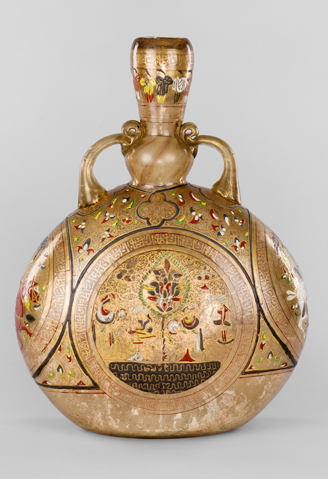 Syrische Glasflasche in Pilgerflaschenform um 1300 Domschatz St. Stephan Leni Deinhardstein, Lisa Rastl, Dom Museum Wien
