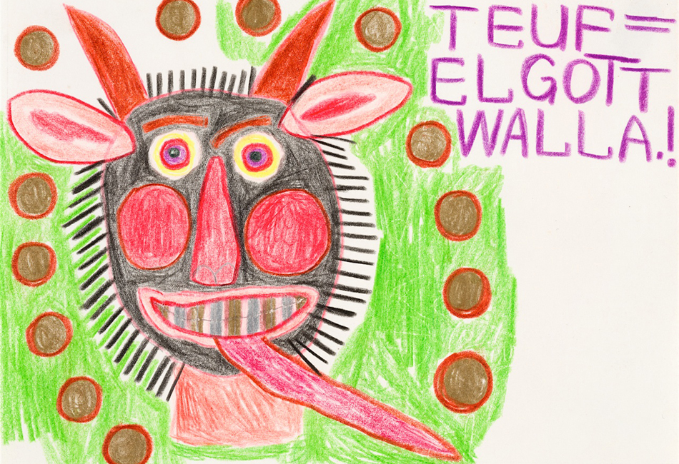 Teufelgott um 1971 August Walla (*1936 Klosterneuburg, Österreich, + 2001 Maria Gugging, Österreich) Sammlung Otto Mauer © Art Brut KG; Foto: L. Deinhardstein, L. Rastl