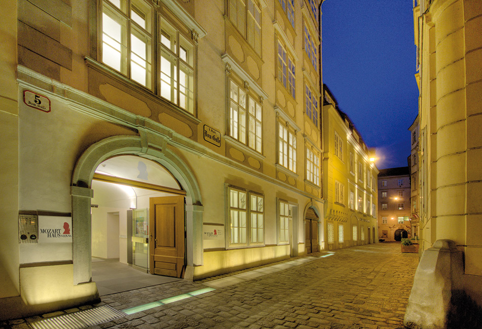 Mozarthaus Vienna bei Nacht. Foto © Mozarthaus Vienna/David Peters