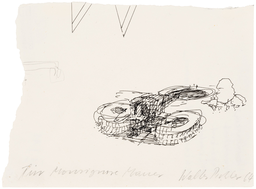 entwurfsskizze (wohnaggregat) 1963 Walter Pichler (*1936 Deutschnofen, Italien, + 2012 Wien, Österreich) Sammlung Otto Mauer © Walter Pichler; Foto: L. Deinhardstein, L. Rastl