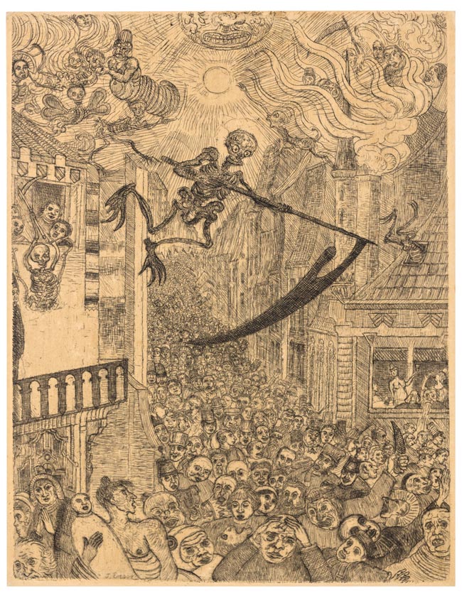 der tod verfolgt die menschenherde 1896 James Ensor (*1860 Ostend, Belgien, + 1949 Ostend, Belgien) Sammlung Otto Mauer Foto: L. Deinhardstein
