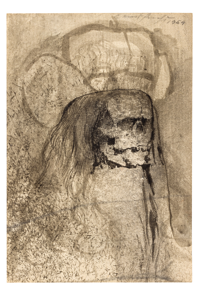 tod mit langem haar 1954 Ernst Fuchs (*1930 Wien, Österreich, + 2015 Wien, Österreich) Sammlung Otto Mauer © Ernst Fuchs; Foto: L. Deinhardstein