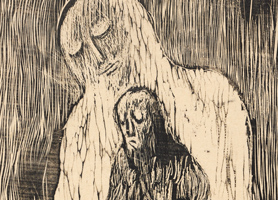 aus dem zyklus zu grimms märchen gevatter tod um 1944 Margret Bilger (*1904 Graz, Österreich, + 1971 Schärding, Österreich) Sammlung Otto Mauer © Margret Bilger; Foto: L. Deinhardstein