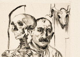 der künstler und der tod ii 1916 Lovis Corinth (*1858 Tapiau, Russland, + 1925 Zaandvoort, Niederlande) Sammlung Otto Mauer Foto: L. Deinhardstein